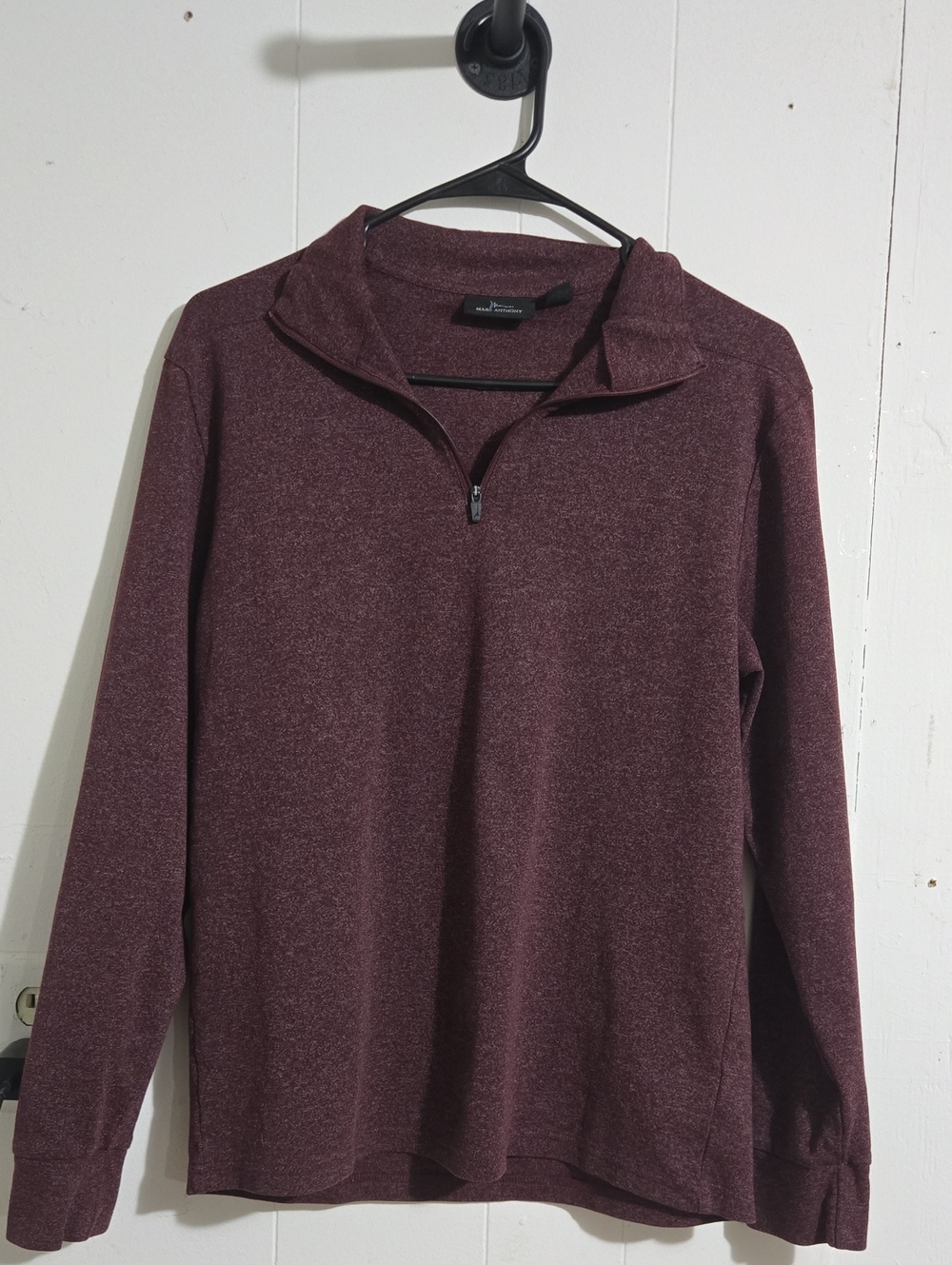 Marc Anthony Men's Quarter-Zip Sweater in Deep Wine